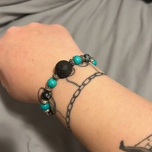 Blue and Black Essential oil Bracelet